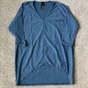 Bobi 3/4 Sleeve High Low V-Neck Tee Shirt Tunic